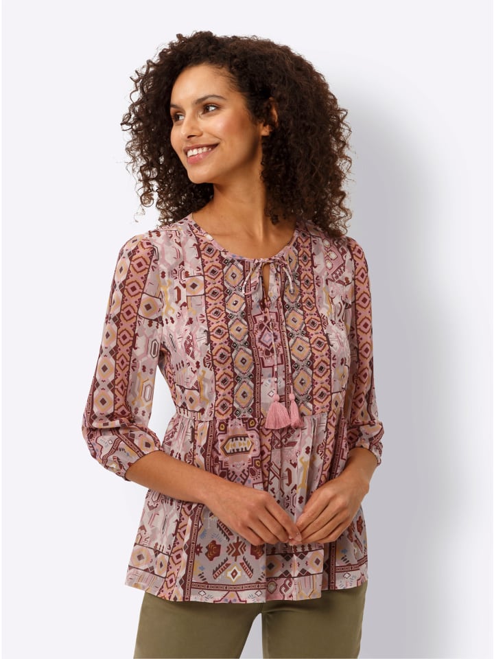 Блузка с принтом из розового кварца и охры Heine
Блузка с принтом из розового кварца и охры Heine