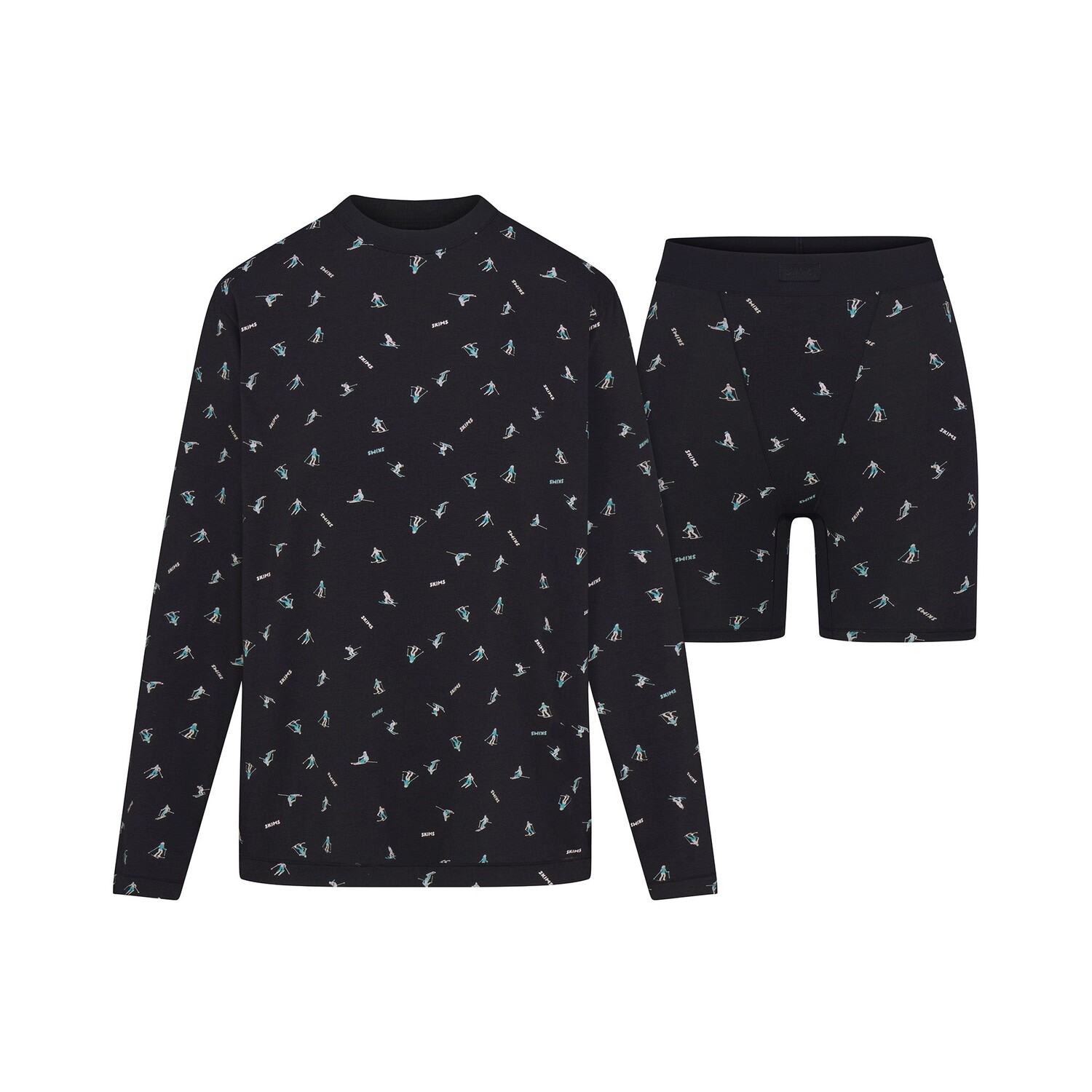 Футболка с длинным рукавом и комплект боксеров SKIMS, цвет washed onyx ski print
Футболка с длинным рукавом и комплект боксеров SKIMS, цвет washed onyx ski print