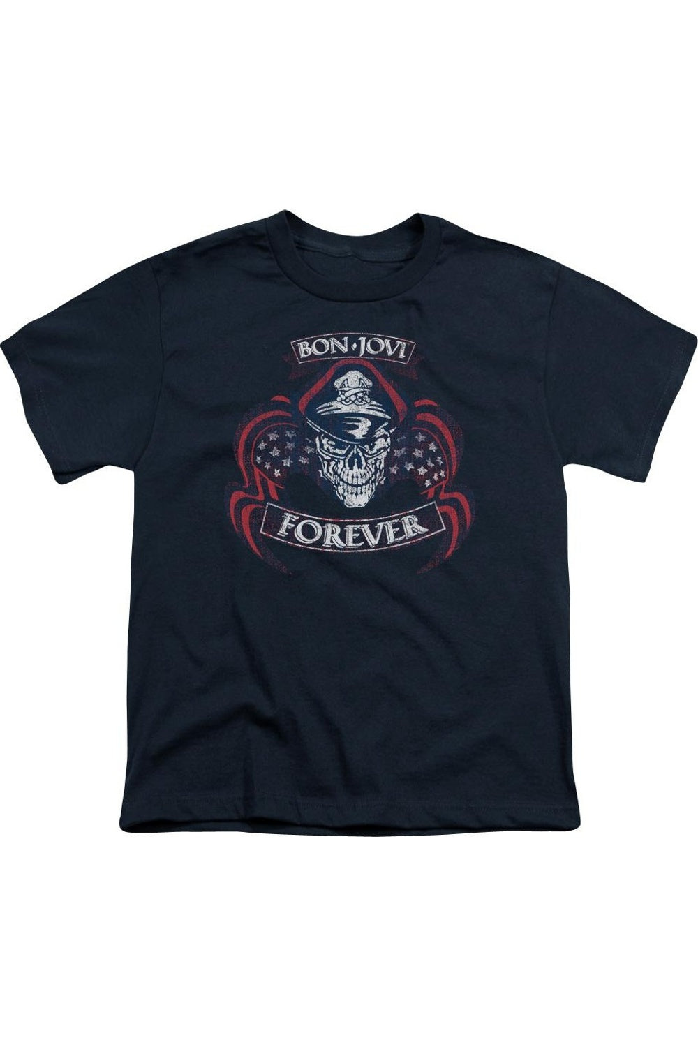 Футболка с черепом Bon Jovi Forever для детей Gildan, темно-синий 
Футболка с черепом Bon Jovi Forever для детей Gildan, темно-синий