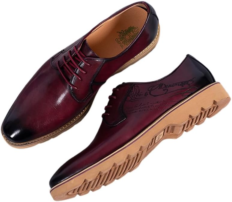 Мужские кожаные туфли Santimon, Стильные оксфорды на шнуровке для офиса, свадеб и повседневной носки, Удобные деловые туфли с премиальной стелькой для комфорта в течение всего дня, красный
Мужские кожаные туфли Santimon, Стильные оксфорды на шнуровке для офиса, свадеб и повседневной носки, Удобные деловые туфли с премиальной стелькой для комфорта в течение всего дня, красный