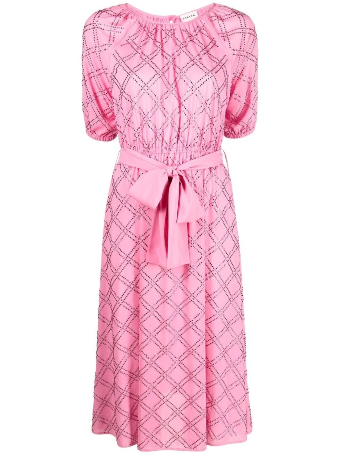 P.A.R.O.S.H. платье с поясом и стразами, розовый 
P.A.R.O.S.H. платье с поясом и стразами, розовый