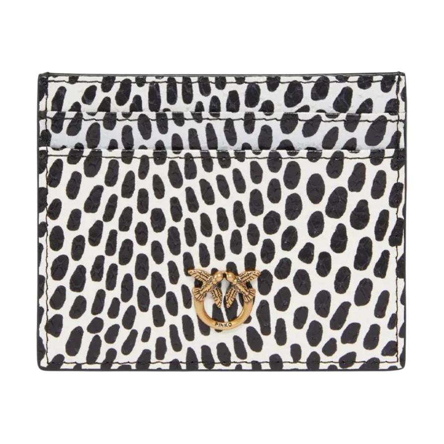 PINKO Женский картхолдер из телячьей кожи черно-белый
PINKO Женский картхолдер из телячьей кожи черно-белый