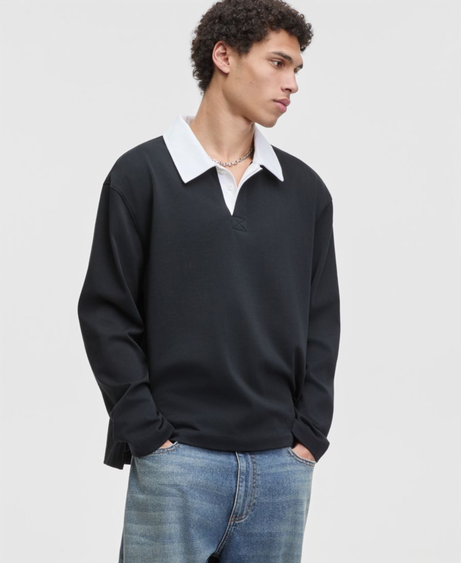 Мужская хлопковая поло-рубашка свободного кроя с контрастным воротником в стиле регби, эксклюзивно для Macy's Mode of One, Deep Black, Черный, Мужская хлопковая поло-рубашка свободного кроя с контрастным воротником в стиле регби, эксклюзивно для Macy's Mo
Мужская хлопковая поло-рубашка свободного кроя с контрастным воротником в стиле регби, эксклюзивно для Macy's Mode of One, Deep Black, Черный, Мужская хлопковая поло-рубашка свободного кроя с контрастным воротником в стиле регби, эксклюзивно для Macy's Mo