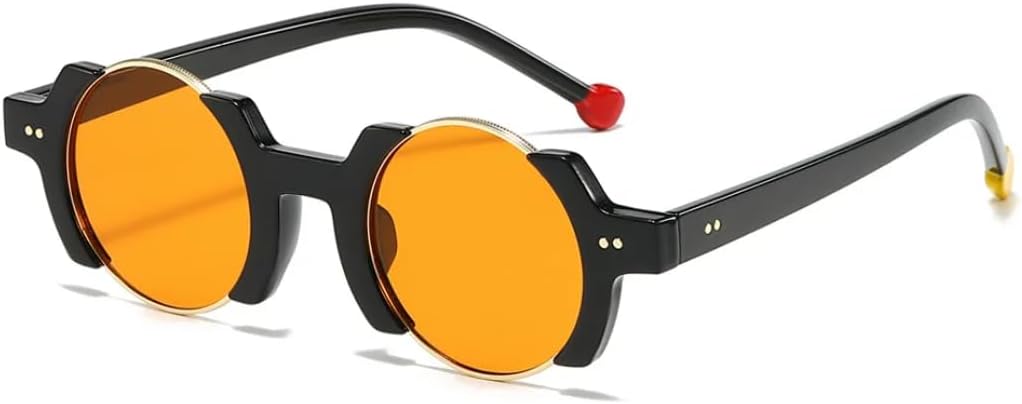 Солнцезащитные очки для мужчин и женщин - защита UV400 - круглые, в стиле панк, с градиентным цветом и заклепками, для занятий спортом на открытом воздухе и вождения DSVIGF, Black Orange
Солнцезащитные очки для мужчин и женщин - защита UV400 - круглые, в стиле панк, с градиентным цветом и заклепками, для занятий спортом на открытом воздухе и вождения DSVIGF, Black Orange
