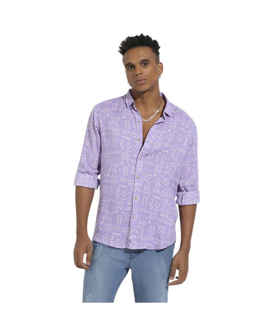 Мужская минималистичная ацтекская рубашка лавандового цвета Campus Sutra, Purple
Мужская минималистичная ацтекская рубашка лавандового цвета Campus Sutra, Purple