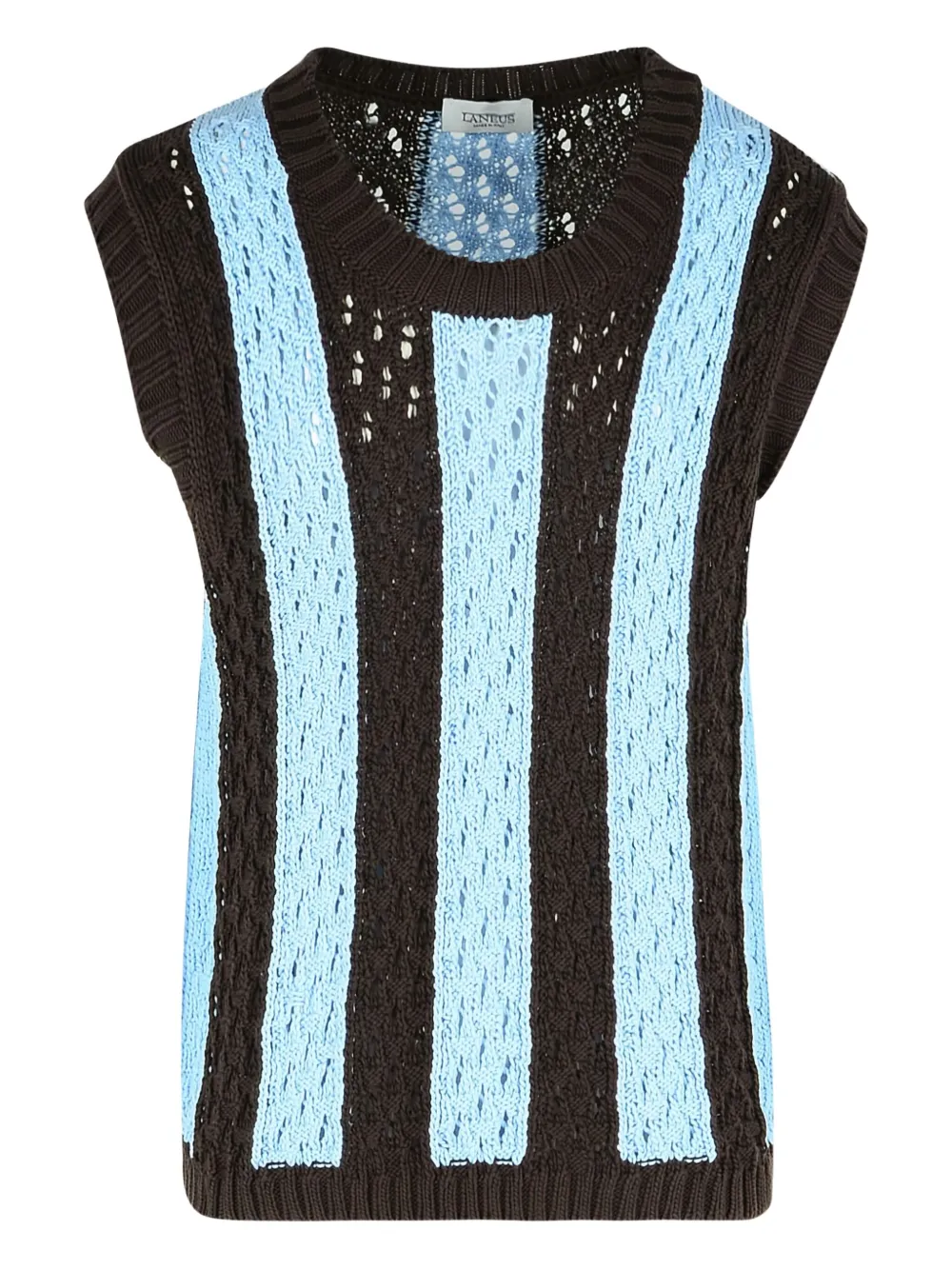 Полосатый вязаный жилет Laneus, синий
Полосатый вязаный жилет Laneus, синий