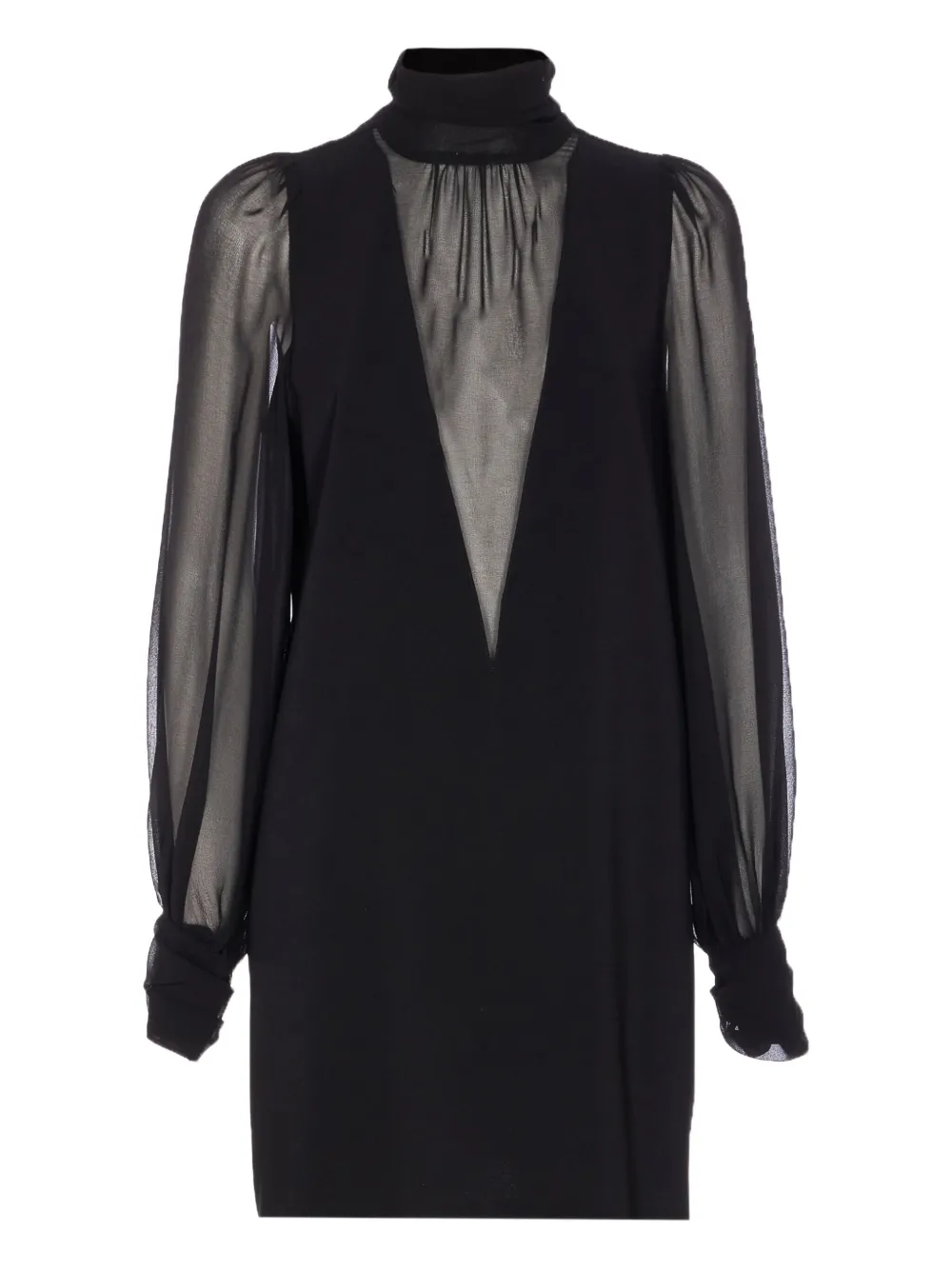 Мини-платье с высоким воротом и прозрачными рукавами PINKO, черный
Мини-платье с высоким воротом и прозрачными рукавами PINKO, черный