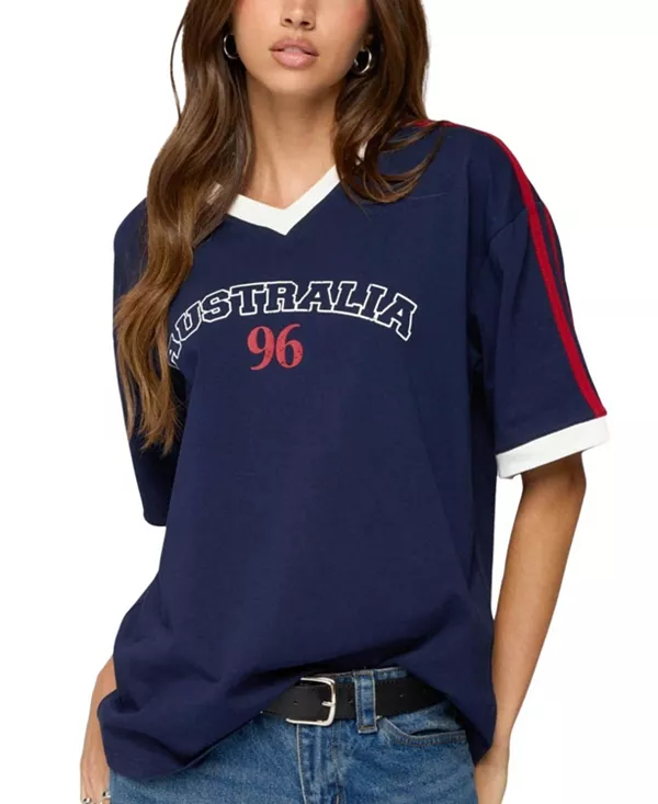 Австралия 96, контрастная футболка оверсайз Edikted, синий
Австралия 96, контрастная футболка оверсайз Edikted, синий