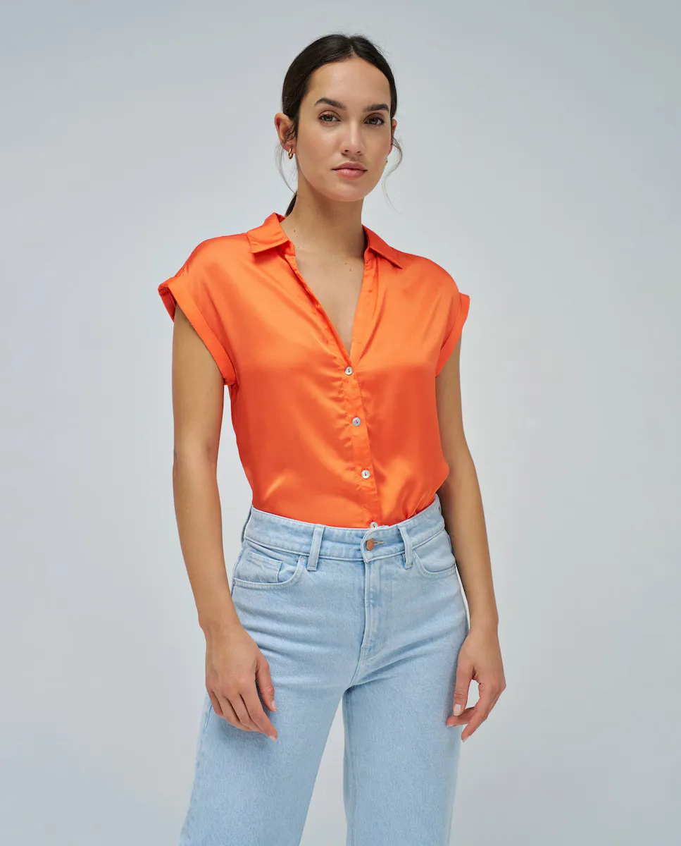 Женская блузка из сатина с V-образным вырезом Salsa Jeans, оранжевый
Женская блузка из сатина с V-образным вырезом Salsa Jeans, оранжевый