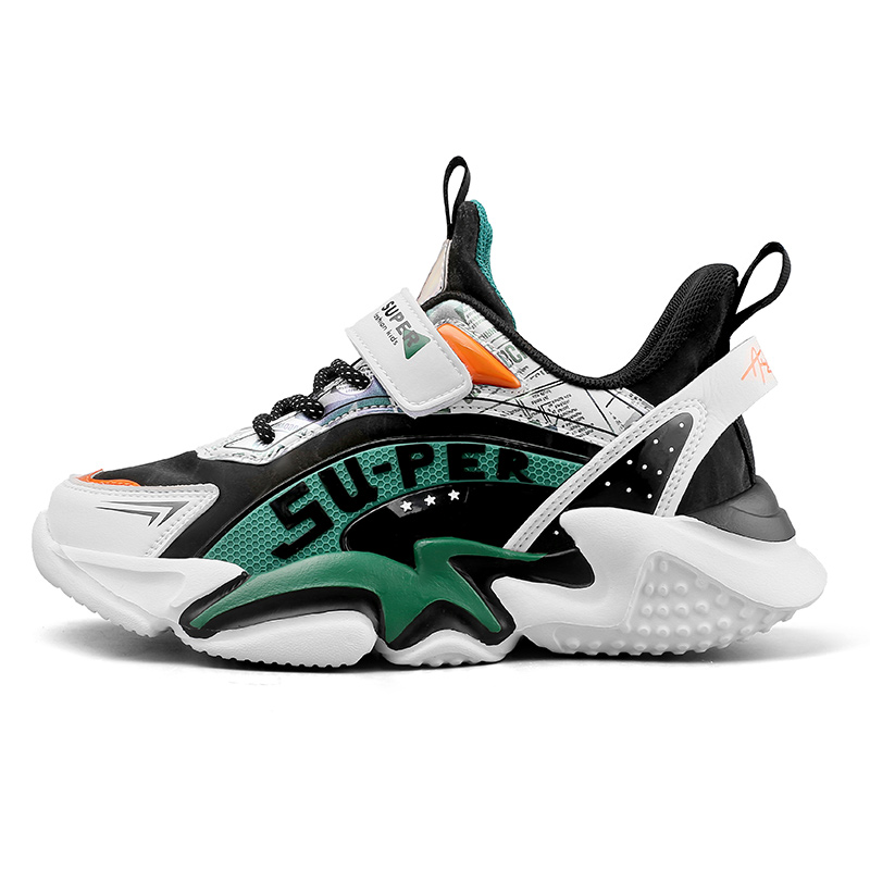 Нескользящие, амортизирующие, износостойкие, дышащие, легкие, амортизирующие, низкие повседневные кроссовки для детей Izumi Chiryū, черный/зеленый 
Нескользящие, амортизирующие, износостойкие, дышащие, легкие, амортизирующие, низкие повседневные кроссовки для детей Izumi Chiryū, черный/зеленый