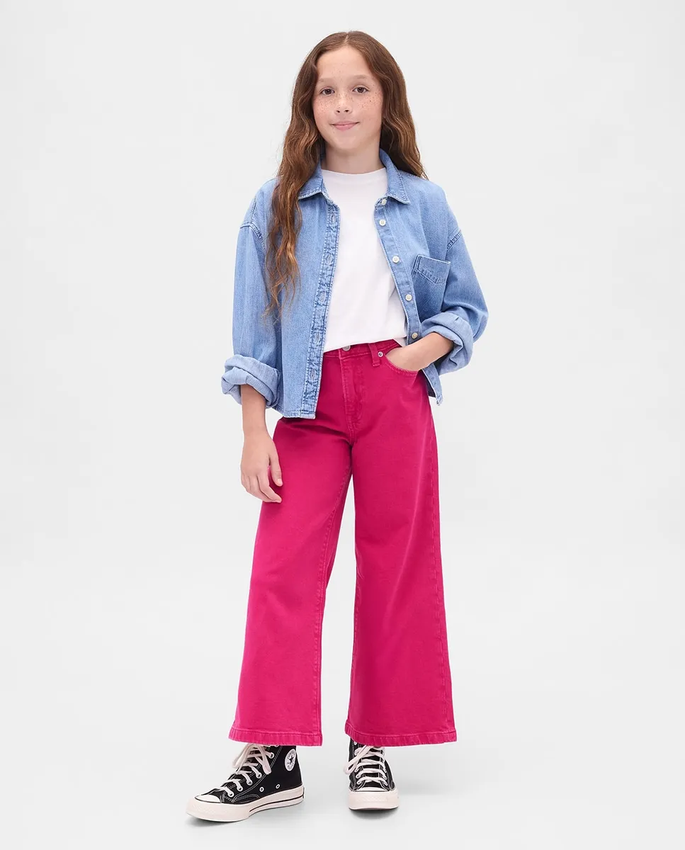 Джинсы для девочек с широкими штанинами Gap, фуксия
Джинсы для девочек с широкими штанинами Gap, фуксия