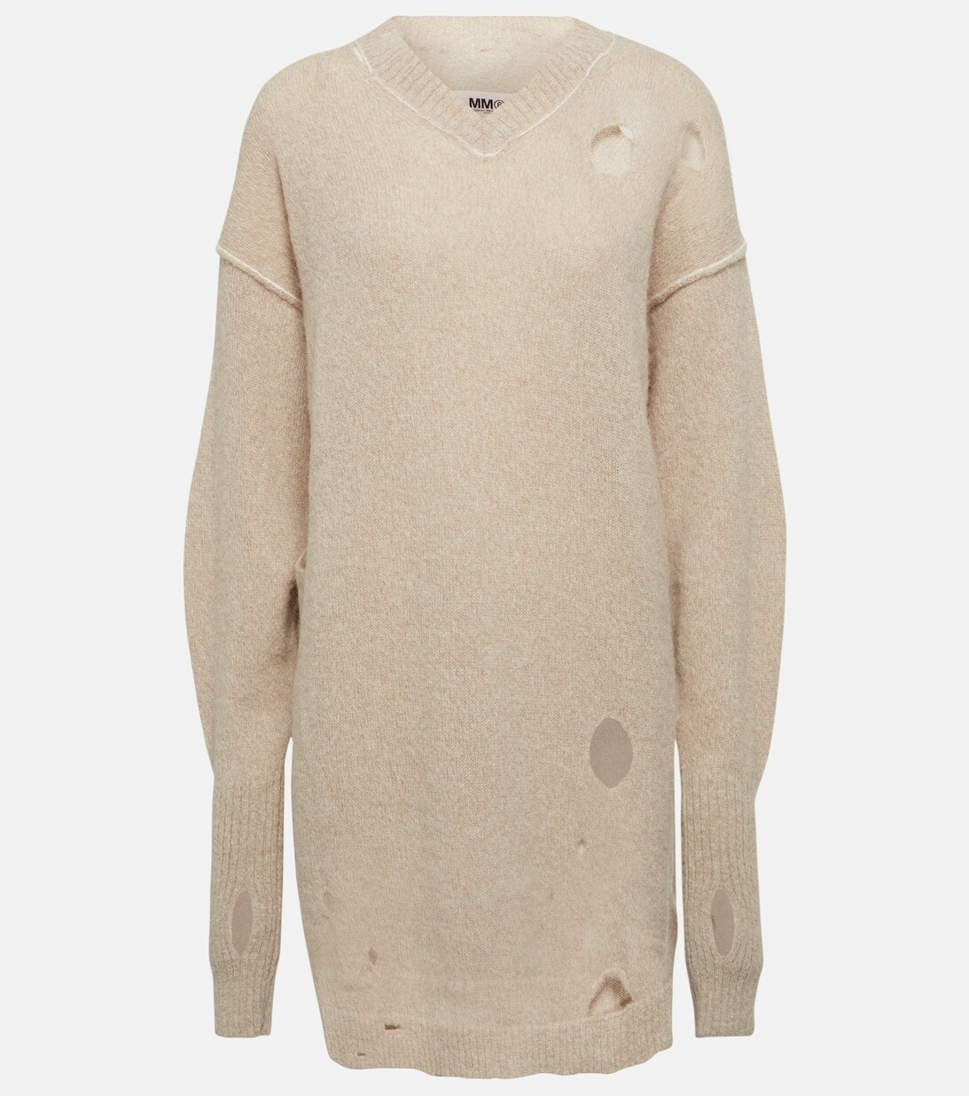 Мини-платье из смесовой ткани альпака MM6 MAISON MARGIELA, бежевый 
Мини-платье из смесовой ткани альпака MM6 MAISON MARGIELA, бежевый