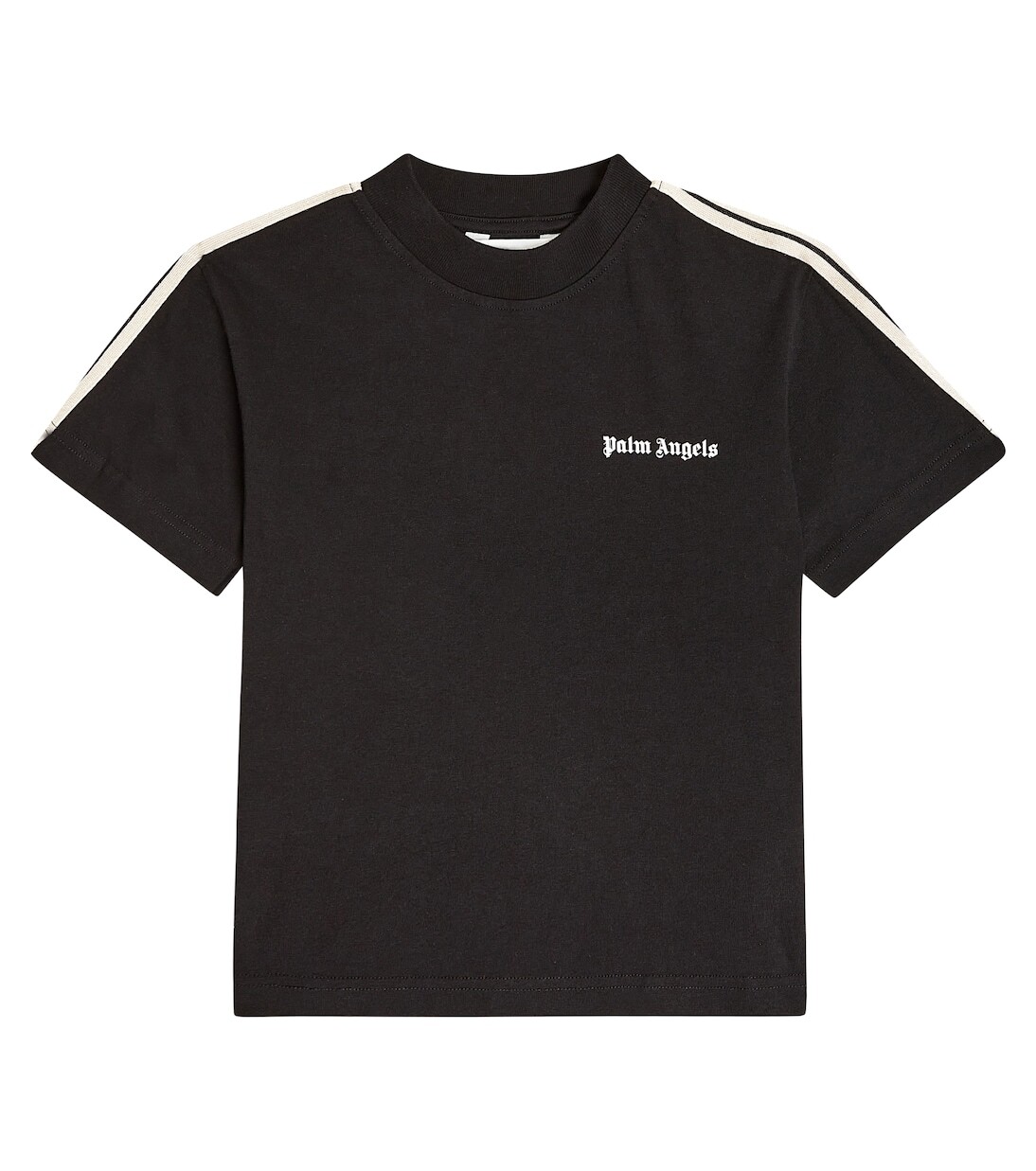 Футболка из хлопкового джерси с логотипом Palm Angels Kids, черный 
Футболка из хлопкового джерси с логотипом Palm Angels Kids, черный