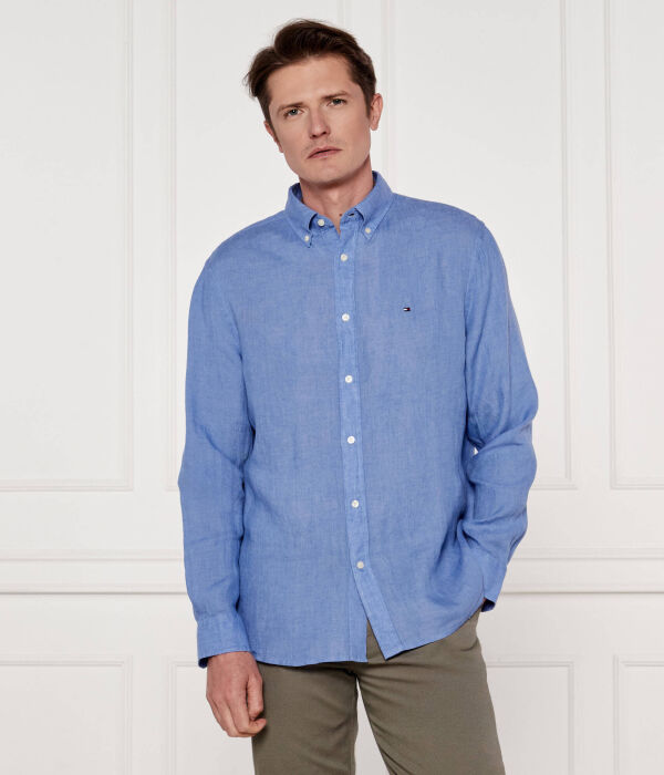 Льняная рубашка пигментно окрашенная Regular fit Tommy Hilfiger, синий
Льняная рубашка пигментно окрашенная Regular fit Tommy Hilfiger, синий
