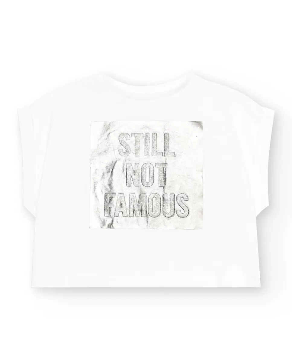 Белая футболка для девочки с иллюстрацией с металлическим эффектом Tuc tuc, белый
Белая футболка для девочки с иллюстрацией с металлическим эффектом Tuc tuc, белый