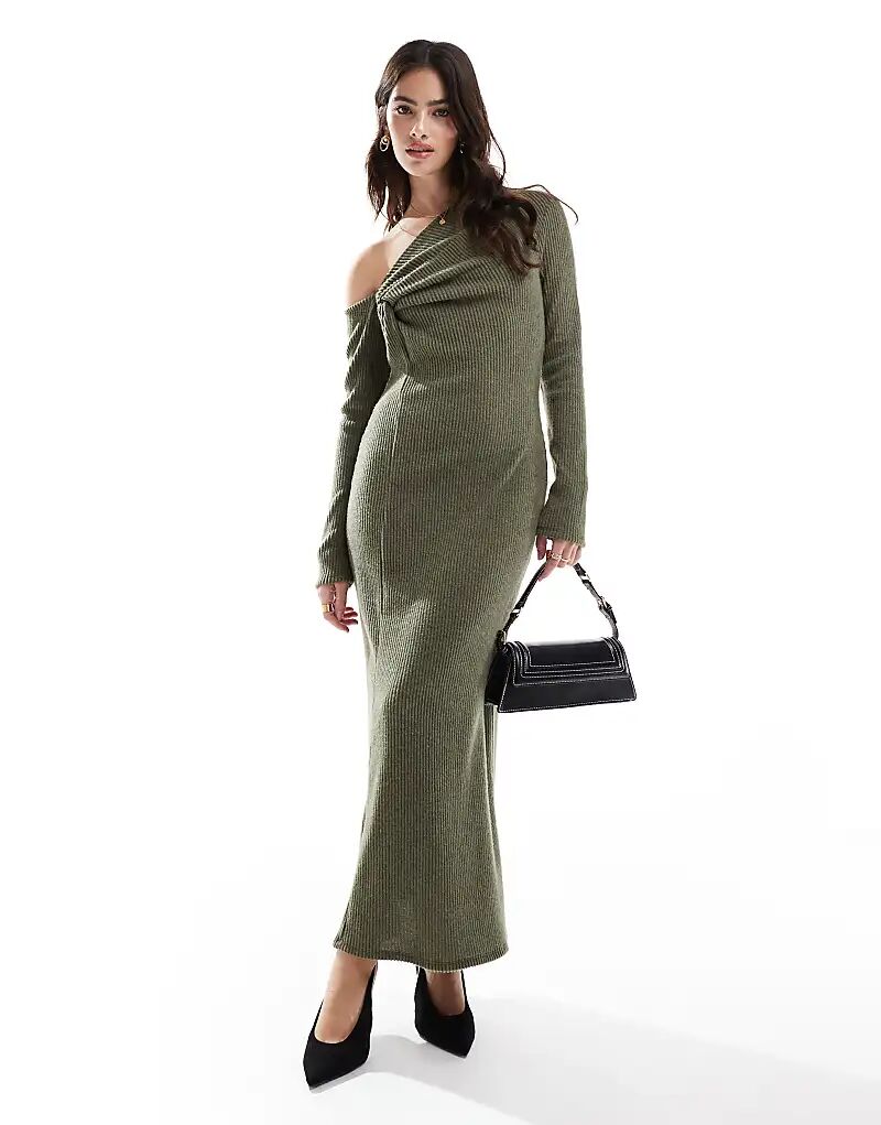 Супермягкое ребристое платье миди цвета хаки с закрученным узлом ASOS DESIGN
Супермягкое ребристое платье миди цвета хаки с закрученным узлом ASOS DESIGN