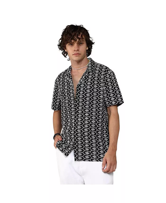 Мужская рубашка Obsidian Black с геометрической вышивкой Campus Sutra, черный
Мужская рубашка Obsidian Black с геометрической вышивкой Campus Sutra, черный