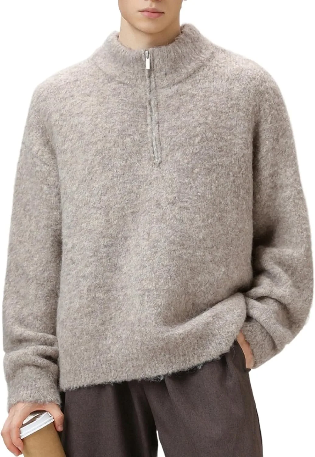 POHADON свитер с четвертью молнии, вязаный топ с воротником стойкой для мужчин
POHADON свитер с четвертью молнии, вязаный топ с воротником стойкой для мужчин