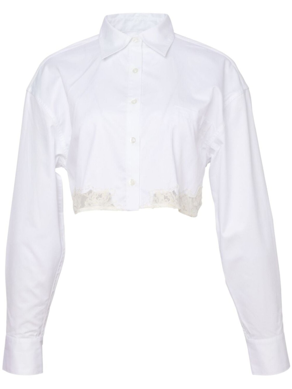 Fleur Du Mal укороченная рубашка с кружевной отделкой, белый
Fleur Du Mal укороченная рубашка с кружевной отделкой, белый