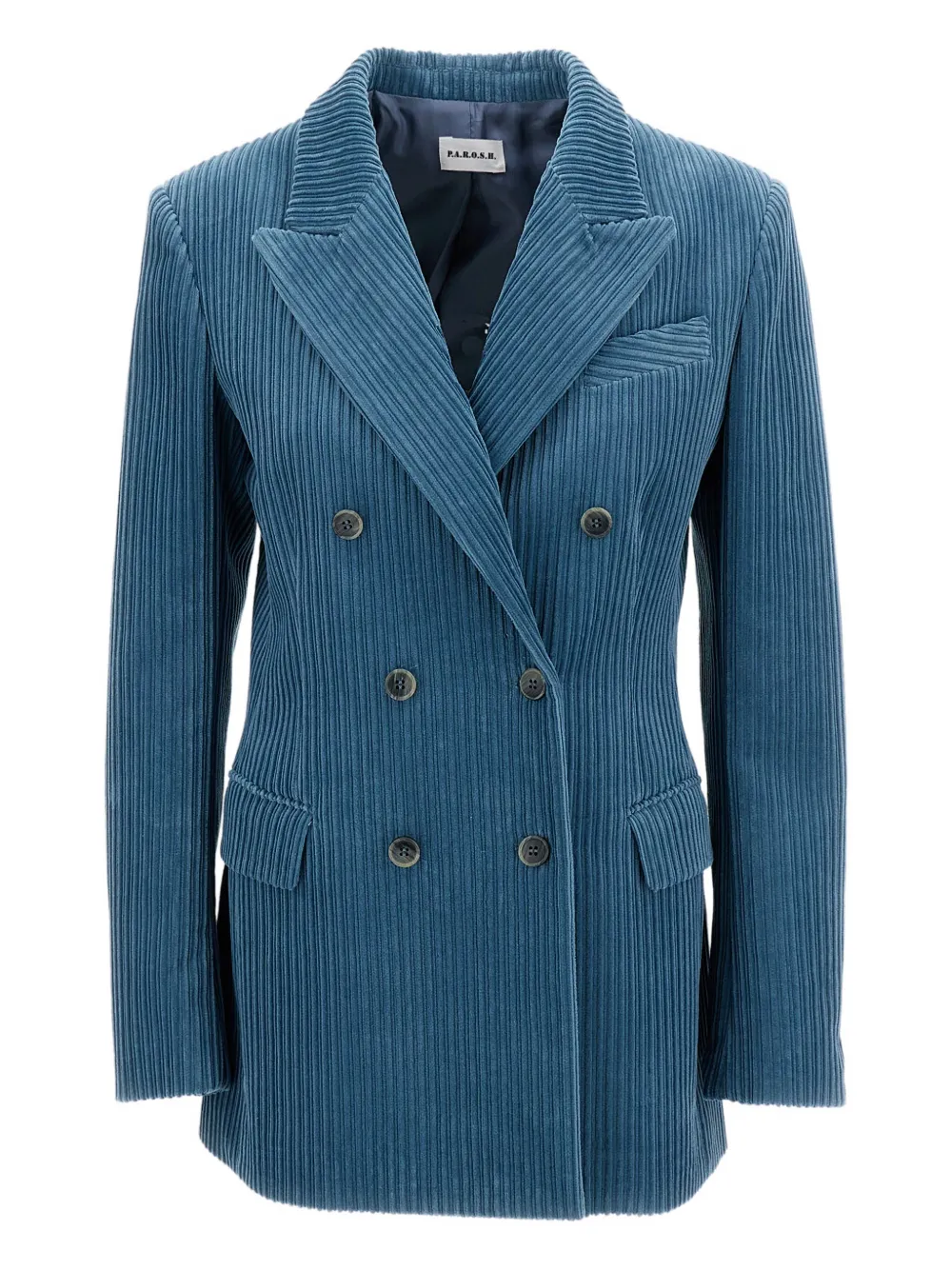 Двубортный вельветовый блейзер P.A.R.O.S.H., синий
Двубортный вельветовый блейзер P.A.R.O.S.H., синий