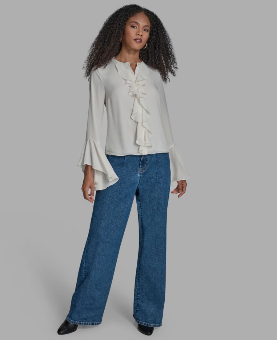 Женская блузка с воротником и оборками BCBG, Whisper White
Женская блузка с воротником и оборками BCBG, Whisper White