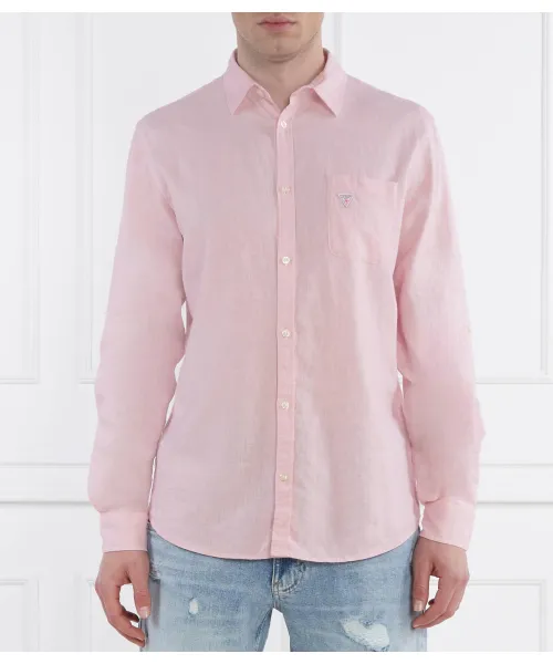 Льняная рубашка Regular fit Guess Underwear, розовый
Льняная рубашка Regular fit Guess Underwear, розовый