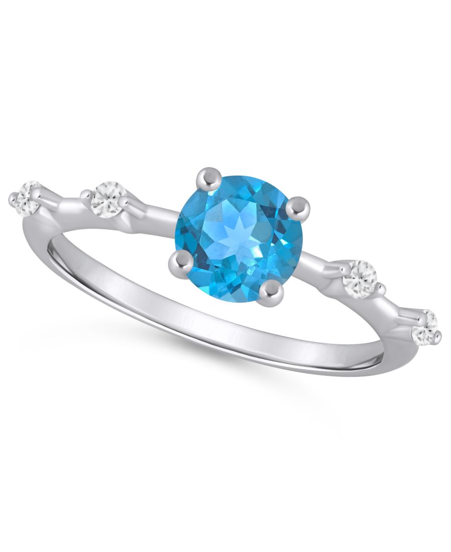 Кольцо с аметистом (3/4 карата) и белым бриллиантом (1/10 карата) из белого золота 10 карат Macy's, Blue Topaz/White Gold
Кольцо с аметистом (3/4 карата) и белым бриллиантом (1/10 карата) из белого золота 10 карат Macy's, Blue Topaz/White Gold