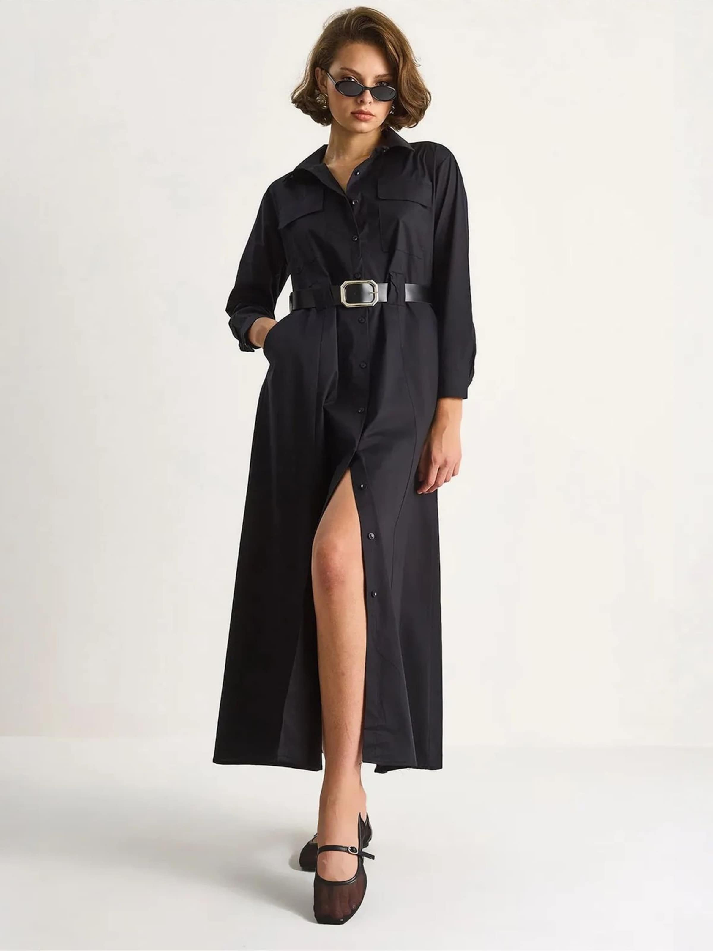 Bianco Lucci Платье-рубашка в черном цвете
Bianco Lucci Платье-рубашка в черном цвете