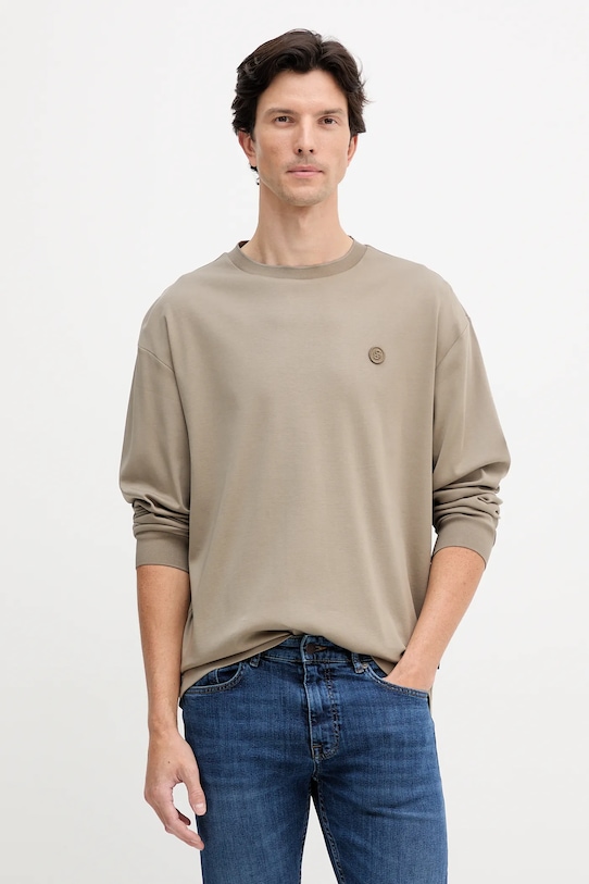 Хлопковый лонгслив Boss, зеленый
Хлопковый лонгслив Boss, зеленый