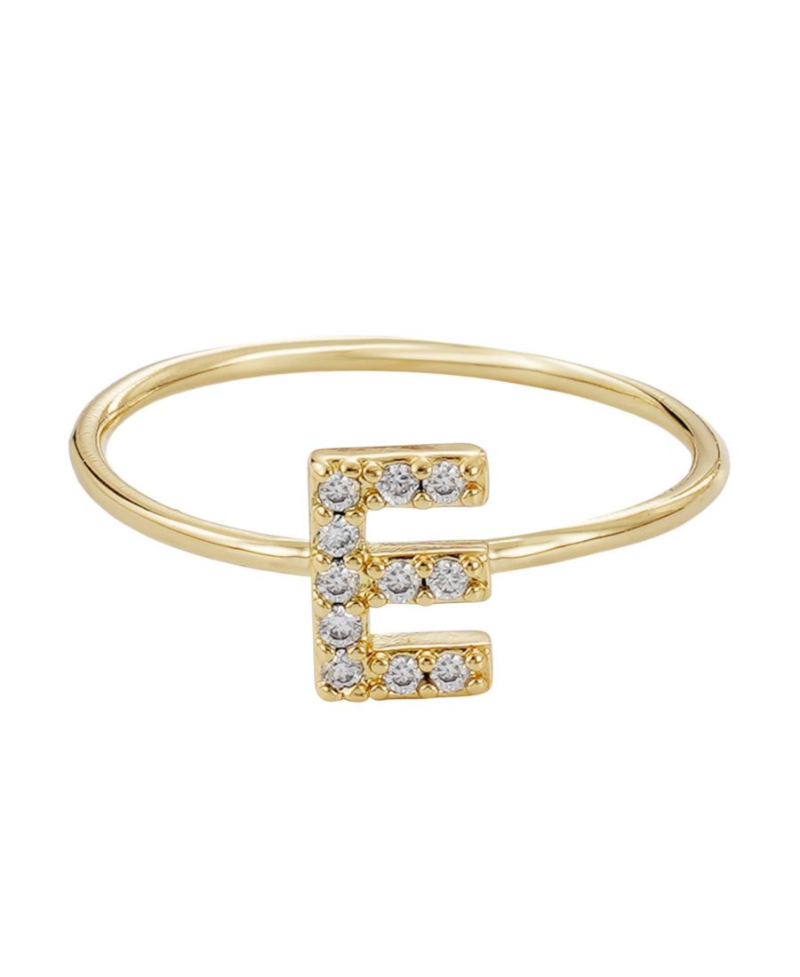 Золотое кольцо с инициалом, украшенное кубическим цирконием, размер 6 ADORNIA, Gold-E
Золотое кольцо с инициалом, украшенное кубическим цирконием, размер 6 ADORNIA, Gold-E