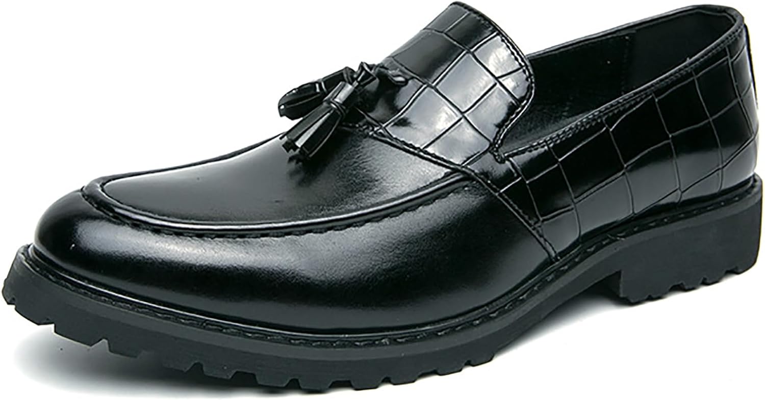 Мужские кожаные лоферы на платформе с бахромой, роскошная комбинированная отделка, круглый носок, подошва с протектором, нескользящие, для делового, повседневного и свадебного ношения Qeosnbx, черный
Мужские кожаные лоферы на платформе с бахромой, роскошная комбинированная отделка, круглый носок, подошва с протектором, нескользящие, для делового, повседневного и свадебного ношения Qeosnbx, черный