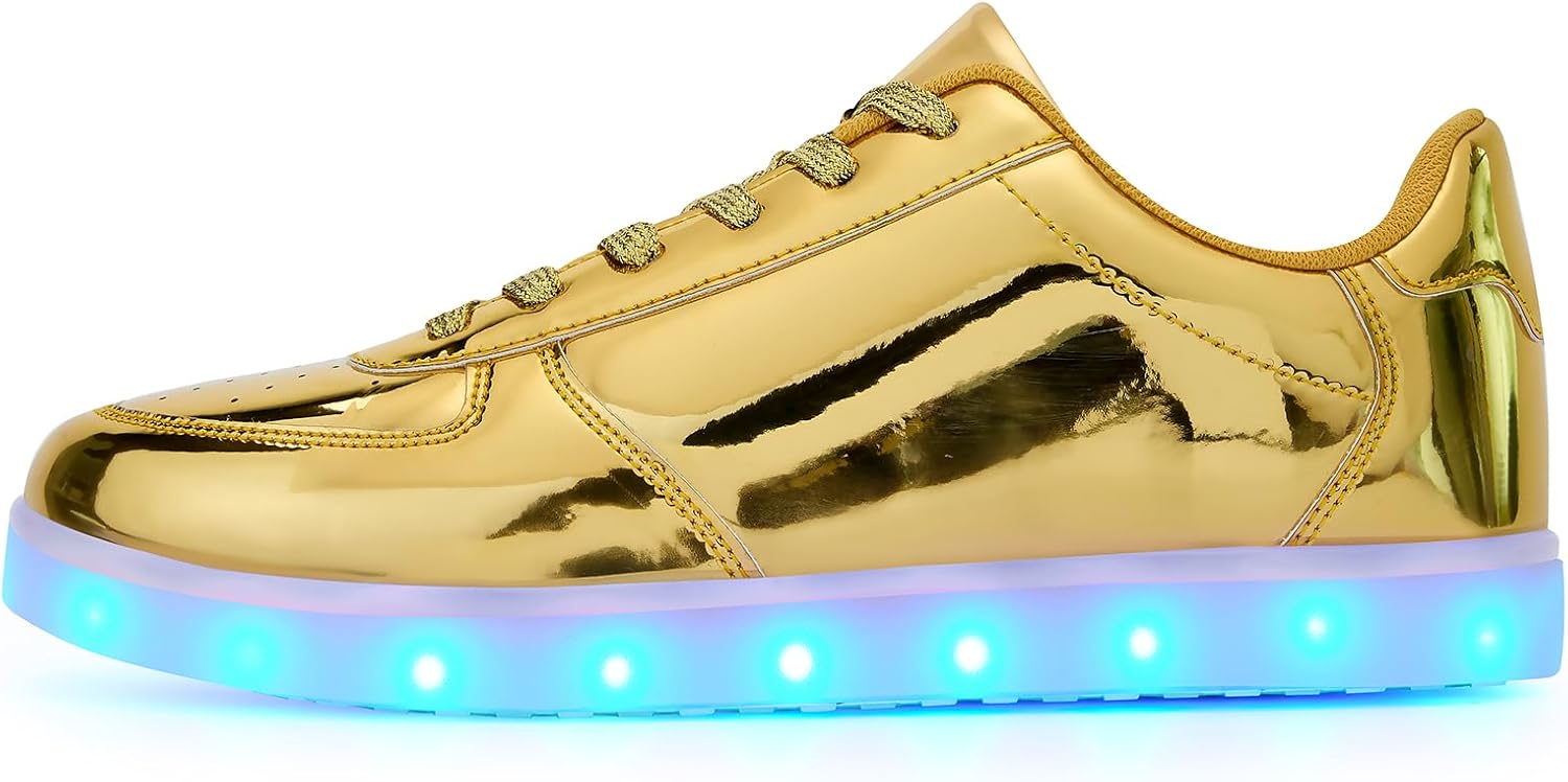 Унисекс светящиеся кроссовки с LED-подсветкой - модные светящиеся кеды, дышащие, с USB-зарядкой для мужчин и женщин Oekla, золотой
Унисекс светящиеся кроссовки с LED-подсветкой - модные светящиеся кеды, дышащие, с USB-зарядкой для мужчин и женщин Oekla, золотой
