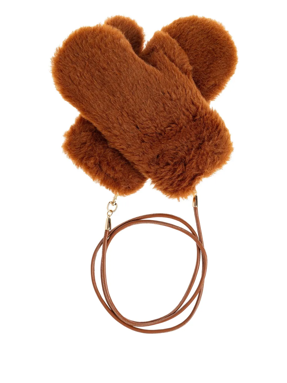 Перчатки со съемным ремешком Max Mara, коричневый 
Перчатки со съемным ремешком Max Mara, коричневый