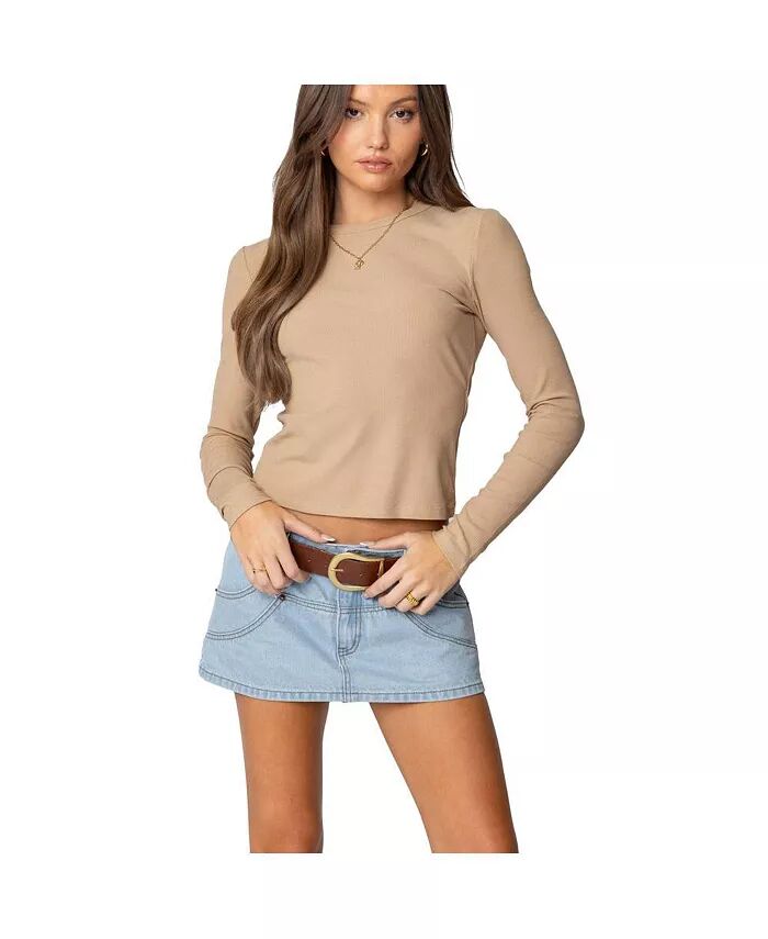 Женская футболка Nicky Ribbed с длинным рукавом Edikted, коричневый/бежевый
Женская футболка Nicky Ribbed с длинным рукавом Edikted, коричневый/бежевый