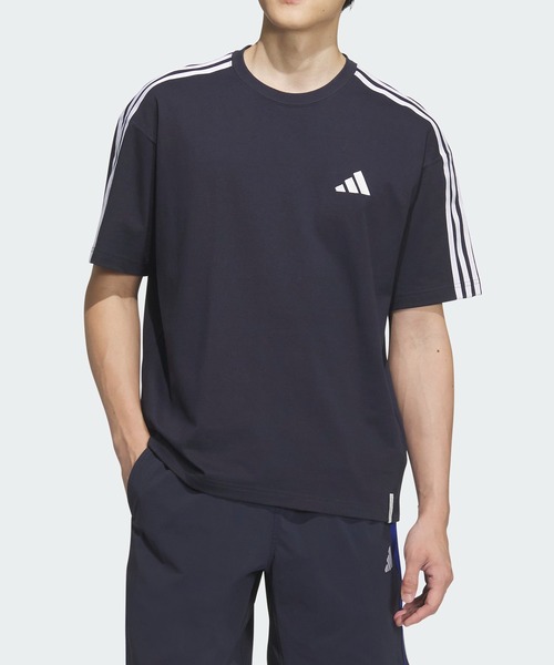 Футболка свободного кроя с коротким рукавом и тремя полосками Adidas, темно-синий
Футболка свободного кроя с коротким рукавом и тремя полосками Adidas, темно-синий