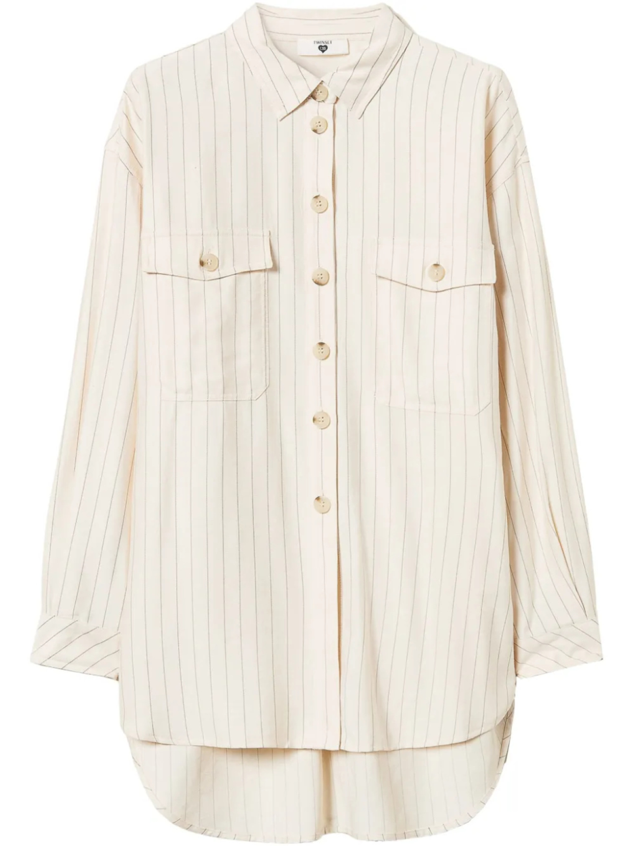 Рубашка с узором в тонкую полоску TWINSET, нейтральный
Рубашка с узором в тонкую полоску TWINSET, нейтральный