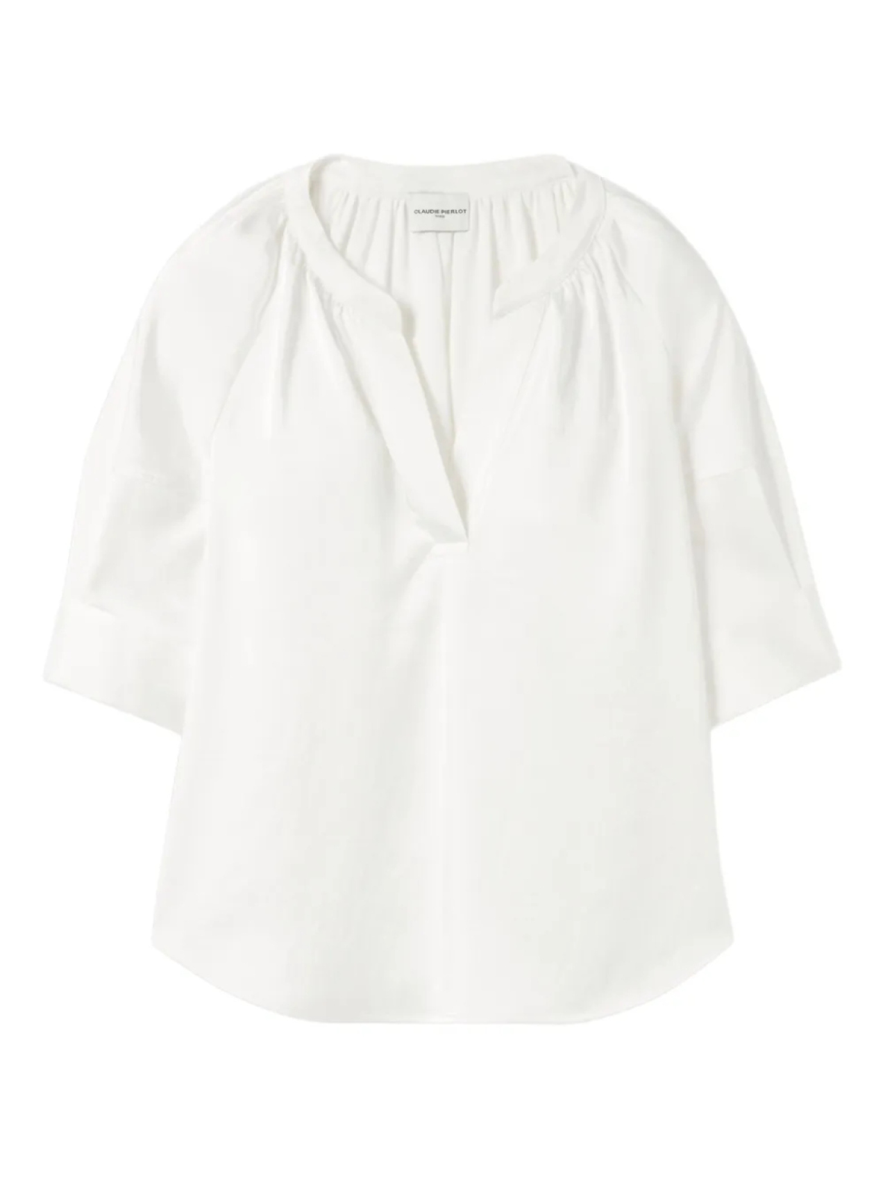 Блузка с присборенным вырезом горловины Claudie Pierlot, белый
Блузка с присборенным вырезом горловины Claudie Pierlot, белый