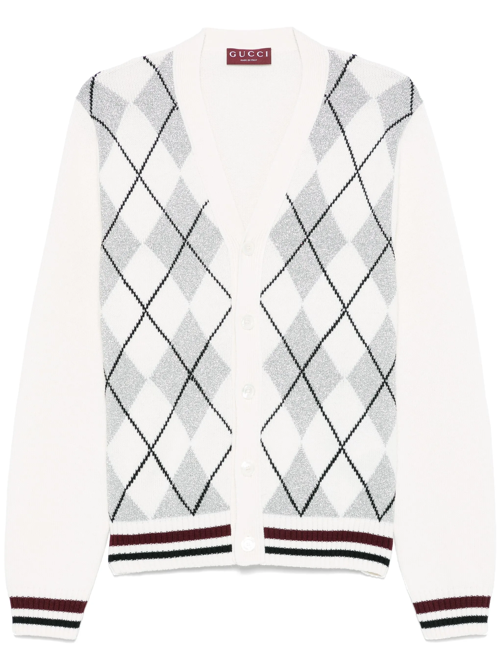 Кардиган вязки интарсия с узором аргайл Gucci, бежевый
Кардиган вязки интарсия с узором аргайл Gucci, бежевый