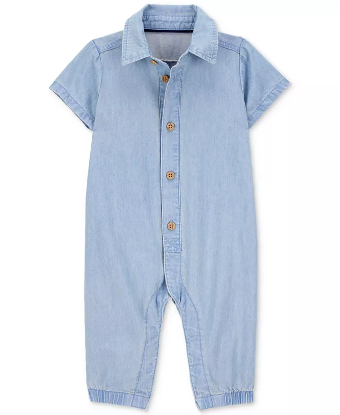 Детский хлопковый комбинезон из шамбре для мальчиков Carter's, синий
Детский хлопковый комбинезон из шамбре для мальчиков Carter's, синий