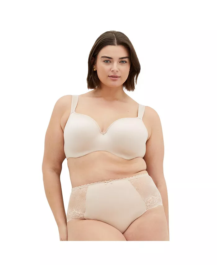 Бюстгальтер-балконет большого размера Smooth & Chic с футболкой CITY CHIC, коричневый/бежевый 
Бюстгальтер-балконет большого размера Smooth & Chic с футболкой CITY CHIC, коричневый/бежевый