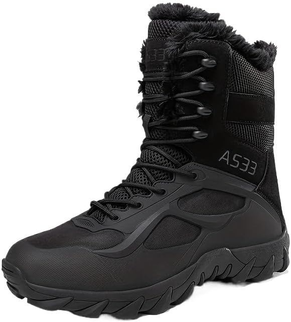 Прочные мужские тактические походные ботинки - противоскользящие зимние ботинки для активного отдыха на улице Azttoztto, черный
Прочные мужские тактические походные ботинки - противоскользящие зимние ботинки для активного отдыха на улице Azttoztto, черный