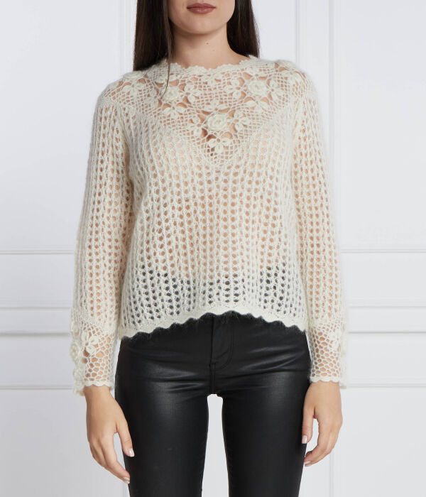 Шерстяной свитер Regular fit Twinset, белый 
Шерстяной свитер Regular fit Twinset, белый