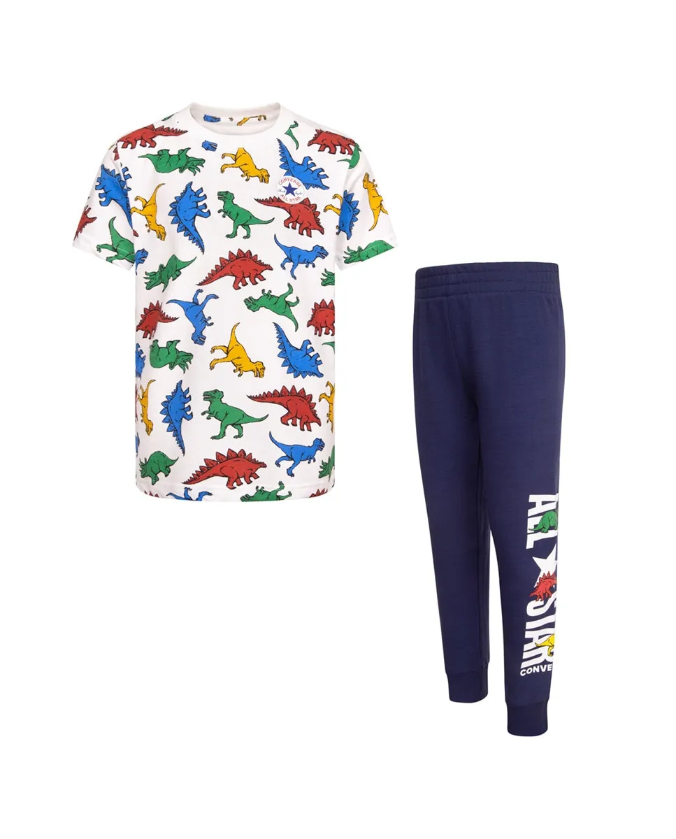 Детский комплект из футболки и брюк Converse, синий
Детский комплект из футболки и брюк Converse, синий
