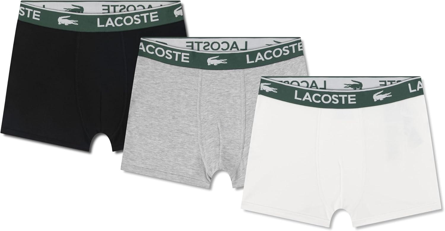 Lacoste мальчики 3-pack Boxer Brief, Blanc
Lacoste мальчики 3-pack Boxer Brief, Blanc