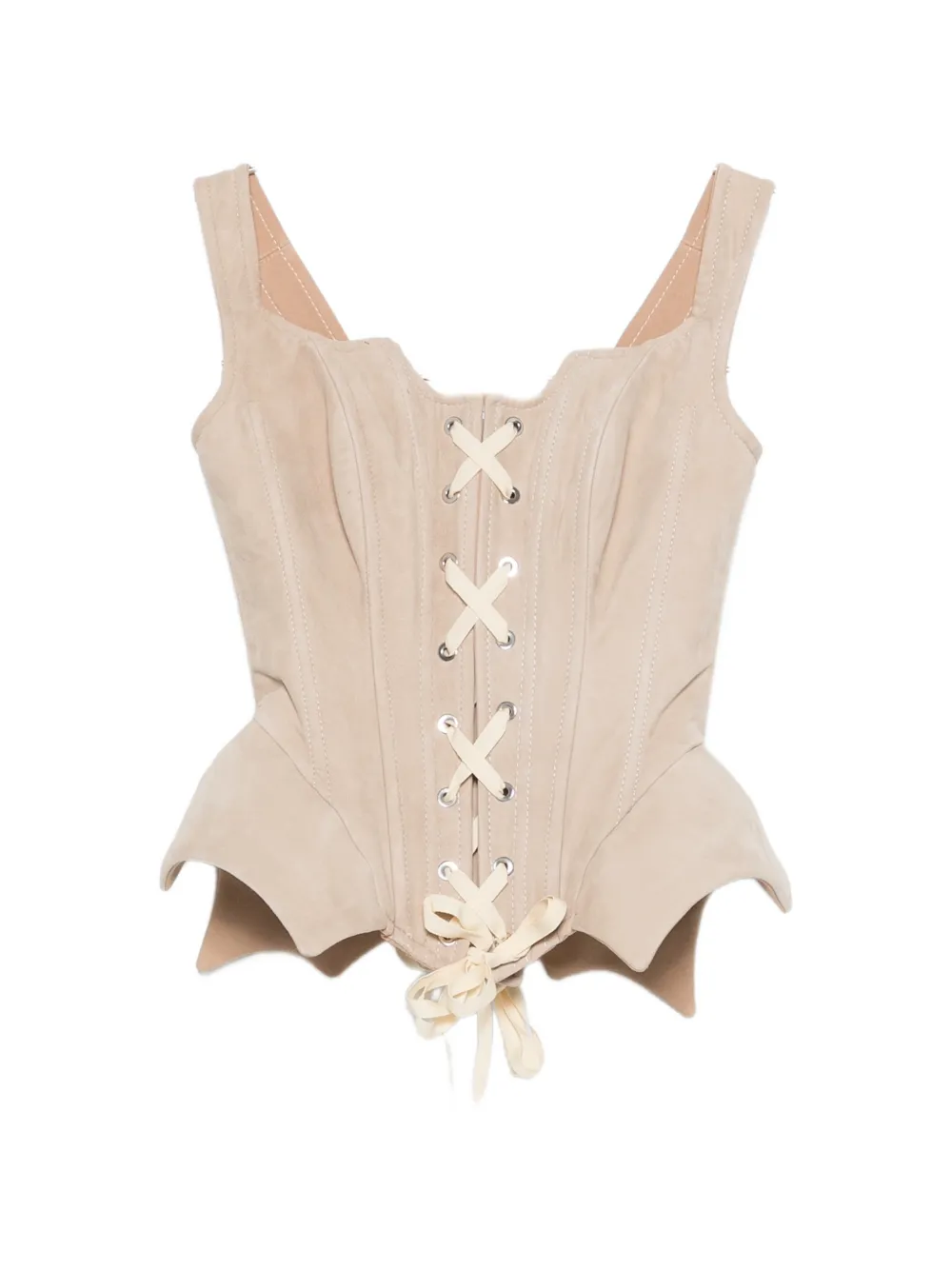 Замшевый топ-корсет со шнуровкой Mitiliane Couture, бежевый
Замшевый топ-корсет со шнуровкой Mitiliane Couture, бежевый