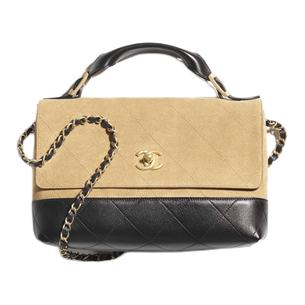 CHANEL Женская большая сумка через плечо из замши телячьей кожи бежево-черного цвета
CHANEL Женская большая сумка через плечо из замши телячьей кожи бежево-черного цвета