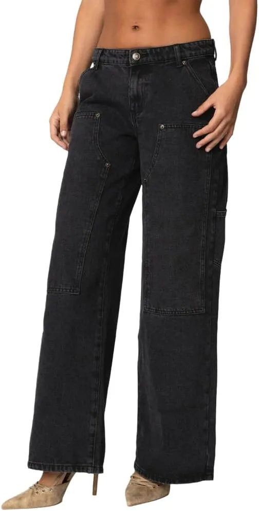 Женские джинсы-карго с прямыми штанинами и патиной YADMISU
Женские джинсы-карго с прямыми штанинами и патиной YADMISU