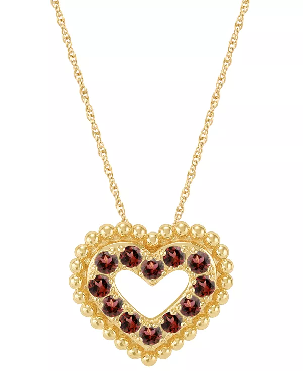 Ожерелье с подвеской в форме сердца с аметистом (3/4 карата) из 14-каратного золота на стерлинговом серебре, 16 дюймов + 2-дюймовый удлинитель (также доступно с аметистом) Macy'S, garnet
Ожерелье с подвеской в форме сердца с аметистом (3/4 карата) из 14-каратного золота на стерлинговом серебре, 16 дюймов + 2-дюймовый удлинитель (также доступно с аметистом) Macy'S, garnet