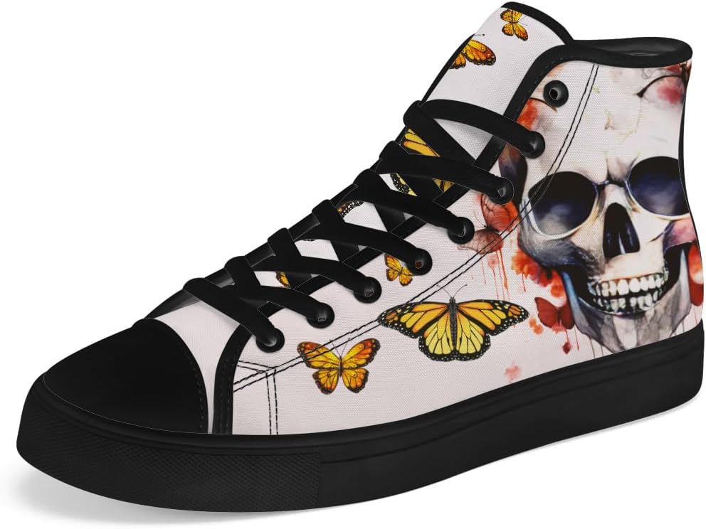 Высокие кеды с черепом для мужчин и женщин, с принтом бабочки на черепе, на шнуровке, повседневная обувь из холста, подарок для парня или девушки Chebing, желтый/розовый
Высокие кеды с черепом для мужчин и женщин, с принтом бабочки на черепе, на шнуровке, повседневная обувь из холста, подарок для парня или девушки Chebing, желтый/розовый