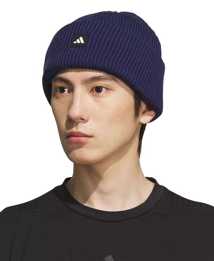 Мужская премиальная шапка-бини с отворотом Adidas, синий
Мужская премиальная шапка-бини с отворотом Adidas, синий